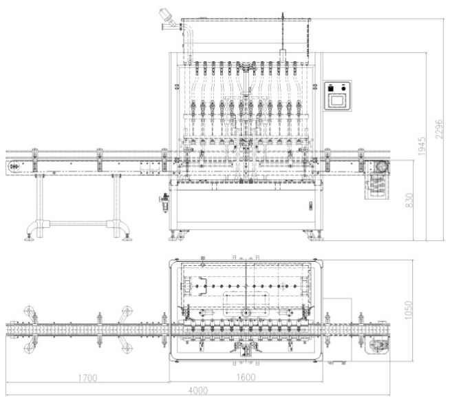 12 Heads Inline Type Gravity Liquid Filling Machine