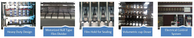 Intermittent Multi-Lane Granulate 3 Side Sealed Sachet Form Fill Seal Machine