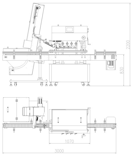 Automatic Inline Spindle Capping Machine with Elevator Type Waterfall Cap Sorter