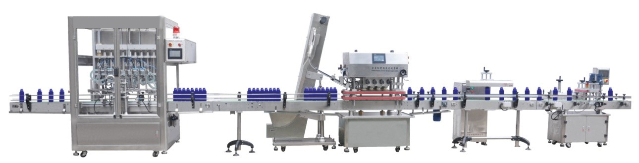 Automatic Inline Spindle Capping Machine with Elevator Type Waterfall Cap Sorter