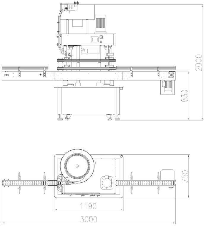 Automatic Inline Snap Capping Machine with Vibratory Bowl Cap Sorter