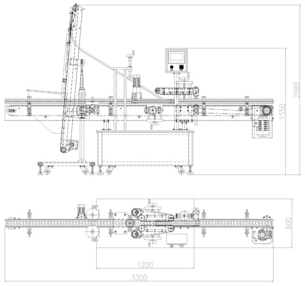 Automatic Inline Snap Capping Machine with Elevator Type Waterfall Cap Sorter