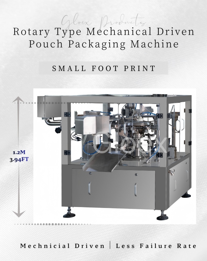 6 Working Station Rotary Type Mechanical Driven Premade Pouch Packaging Machine