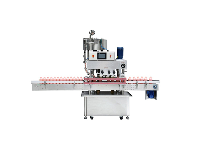 Automatic Inline Spindle Capping Machine with Vibratory Bowl Cap Sorter