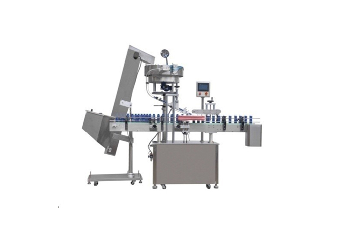 Automatic Inline Snap Capping Machine with Vibratory Bowl Cap Sorter