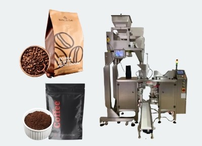 CSC708 Coffee bean and coffee powder gusset bag metering, filling, vacuum and nitrogen sealing packaging machine
