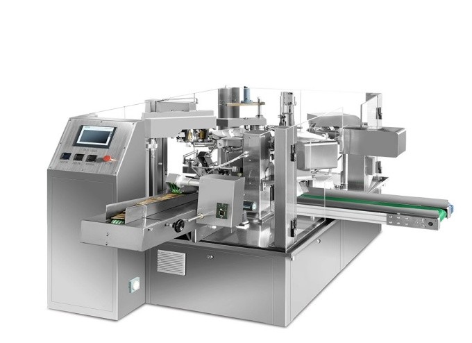 Double Lane Outfeed Rotary Type Mechanical Driven Premade Pouch Packaging Machine