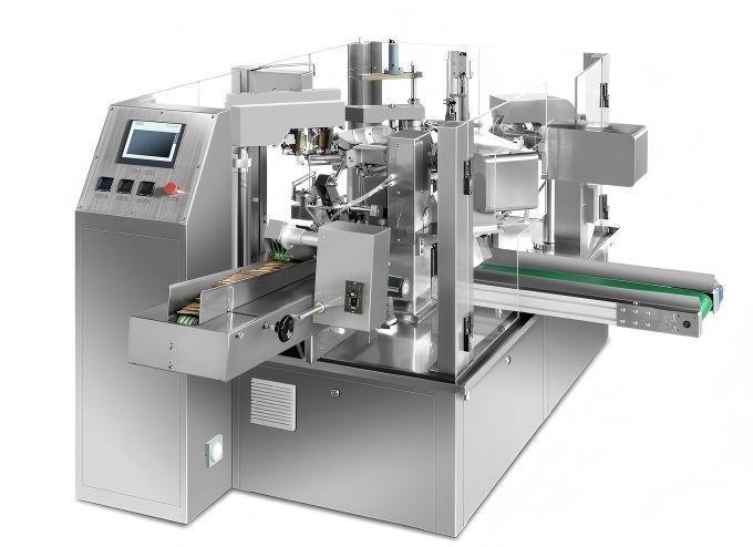 Double Lane Outfeed Rotary Type Mechanical Driven Premade Pouch Packaging Machine