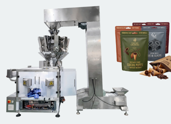 CSF1430-Successful Case-Chocolate Snack Rotary Type Premade Pouch Packaging System